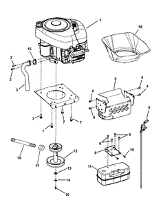 Engine Group Diagram and Parts List for 7800370-FLT185420 2008 Briggs and Stratton Lawn Tractor